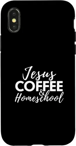 Vista 5 de Jesus Coffee and Homeschool Christian Family Faith Coffee Case for iPhone 17