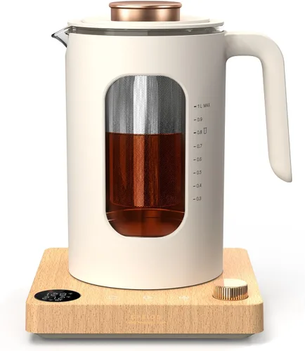 Vista 10 de Epeios Tetera eléctrica con infusor, control de temperatura de 1 ℉, 1 L Gris-oscuro