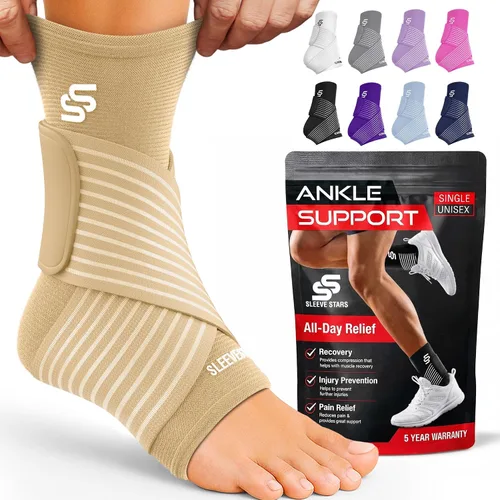 Vista 15 de Tobillera Sleeve Stars para mujeres y hombres, tobillera para esguince de tobillo, manga de compresión para alivio de la fascitis plantar, soporte