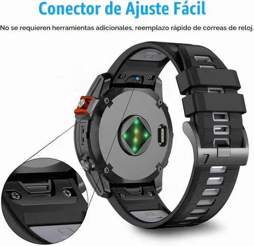 Vista 3 de Correa de reloj QuickFit de silicona de 1.024 in para Garmin Fenix 9/8 Paquete de 3 1