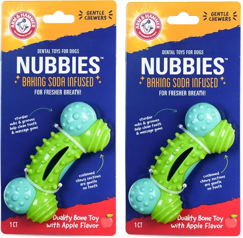 Vista 23 de Arm & Hammer for Pets Nubbies Duality Bone - Juguete dental para perros, el mejor juguete masticable para masticadores moderados, ayuda a reducir