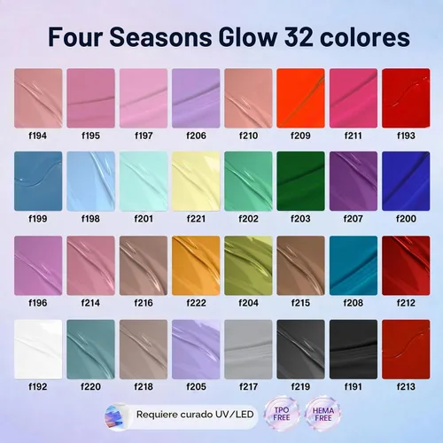 Vista 2 de Beetles - Kit de esmalte de uñas de gel con luz UV, 54 piezas, 32 colores A - Multicolor-32-54