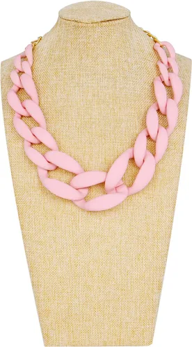 Vista 2 de Coiris Collar de gargantilla de cadena acrílica gruesa para mujer, collar de cadena de resina acrílica