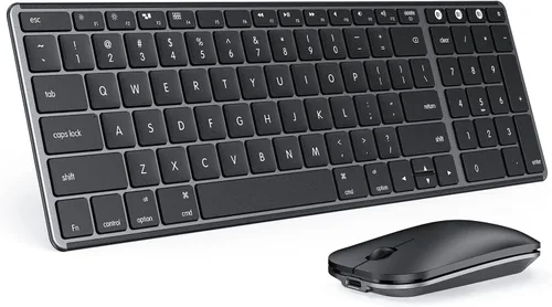Vista 8 de seenda SKM64-2 - Combo de teclado y mouse Bluetooth para Mac, MacBook y iPad Multi-device Bluetooth switching, quiet, rechargeable, compact