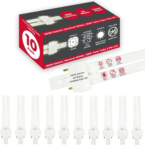 Vista 53 de GoodBulb Bombillas CFL de 13 W, base GX23 de 2 pines, 2700 K, blanco suave, 13 W, alto rendimiento, 800 lúmenes, bombillas fluorescentes compactas