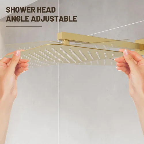 Vista 6 de Esnbia 10" Rain Shower Head, Stainless Steel Rainfall Ceiling Mount Shower Head, 2.5 GPM Water Flow, Brushed Gold