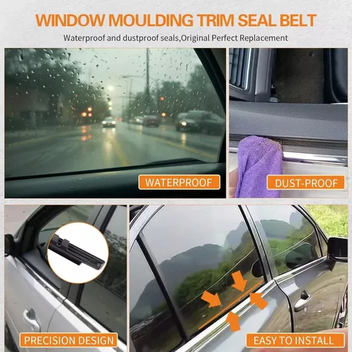 Vista 6 de Burletes de Sellado de Moldura de Ventana Compatible con Toyota Corolla 2003-2008 Reemplazar# 75730-02180 75710-02200 75740-02180 75720-02200