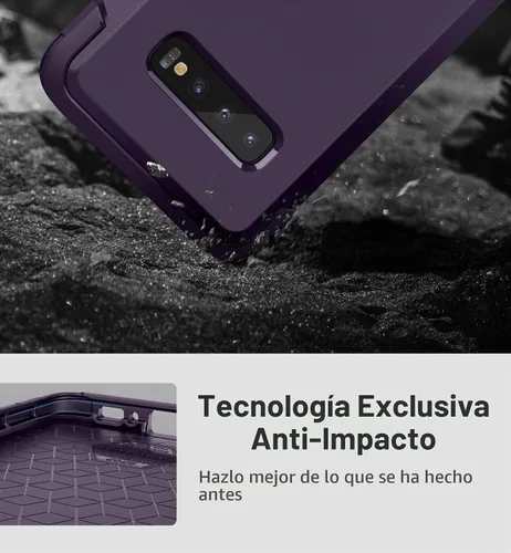 Vista 6 de SURITCH Funda para Samsung Galaxy S10 Plus, [protector de pantalla integrado] Protección completa de 360° de grado militar, a prueba de golpes