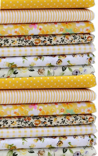 Vista 8 de MSCFTFB 14 piezas surtidas de 7 diseños cuadrados de tela, paquetes de tela precortados de retazos cuadrados para coser manualidades, apliques