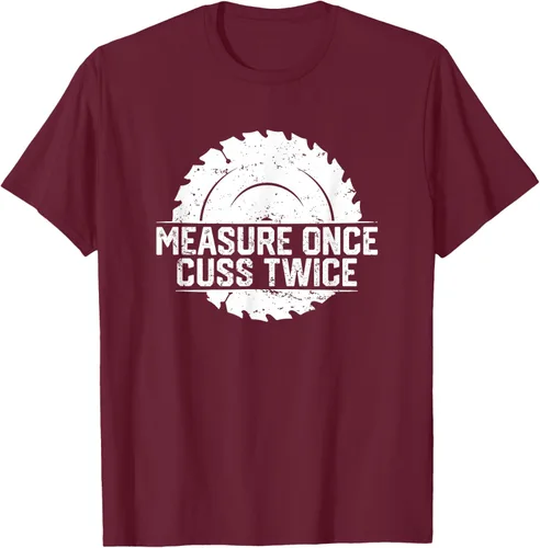 Vista 13 de Measure Once Cuss Twice, divertida camiseta de regalo para carpintería, Negro, S