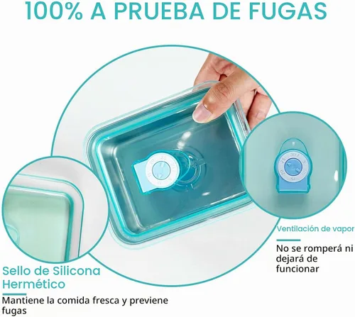 Vista 5 de 6 recipientes de alimentos de acero inoxidable 304 con tapas, apilables, contenedores para aperitivos para oficina y hogar