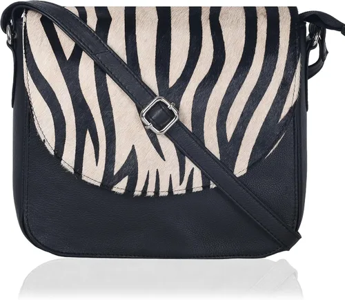 Vista 32 de Bolso bandolera de cuero genuino para mujer con correa ajustable, bolsillo para móvil y cremallera exterior e