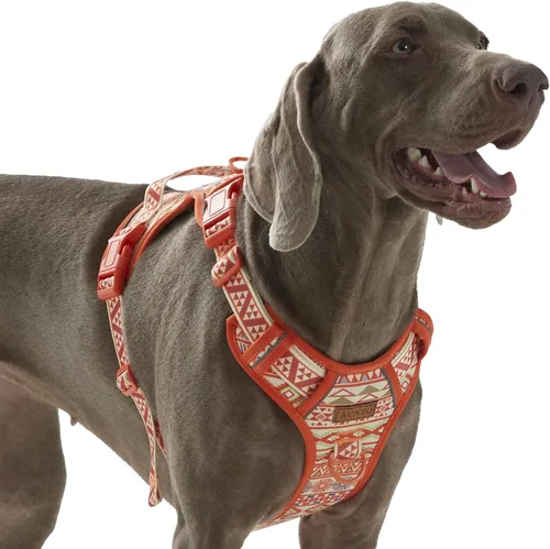 Vista 17 de Arnés para perro sin tirones, chaleco ajustable para perro para caminar fácilmente, material Oxford transpirable, arnés reflectante para mascotas