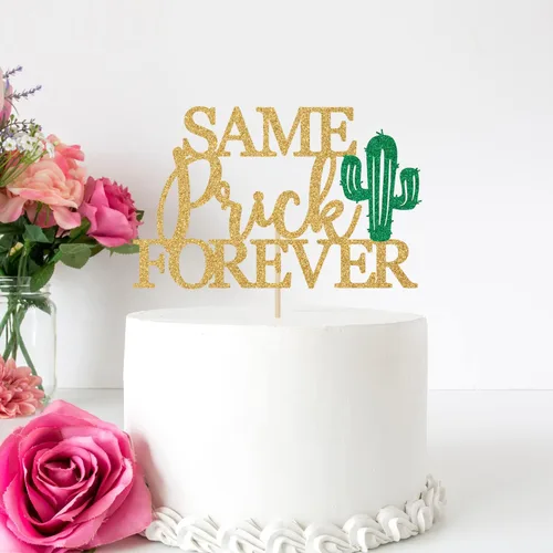Vista 3 de Same Prick Forever - Decoración para tartas mexicanas, decoración de cactus, despedida de soltera, fiesta final mexicana, divertidas decoraciones