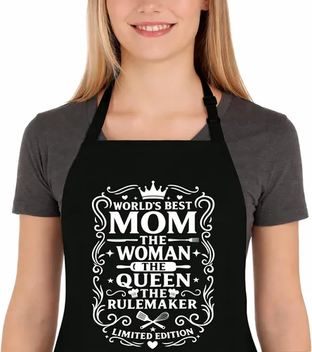 Vista 9 de Delantales divertidos para mujeres, bonitos delantales de cocina para cocinar, hornear, regalos de delantales de cumpleaños, Navidad para mamá