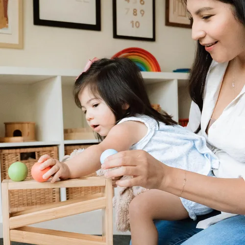 Vista 7 de Pista de bolas Montessori pequeña de madera - Juguetes de madera para niños de 3 años - Juguete educativo para bebés y niños pequeños - Pista
