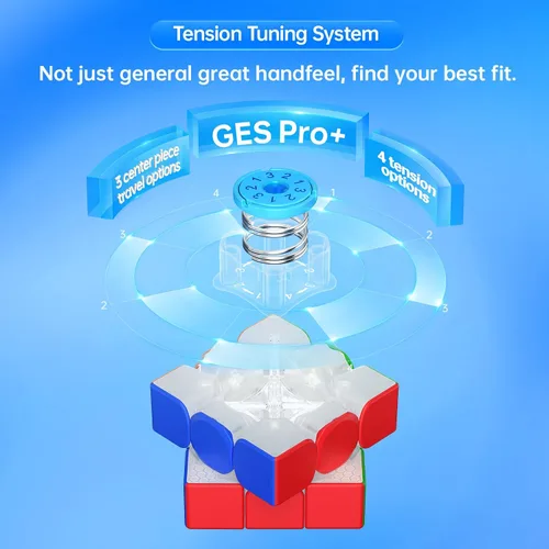 Vista 4 de GAN 356 R S 2, cubo de velocidad sin adhesivo 3x3 para principiantes, no magnético GES Pro+ 12 Tunings for Custom Feel, Wing-shaped Core 2.0