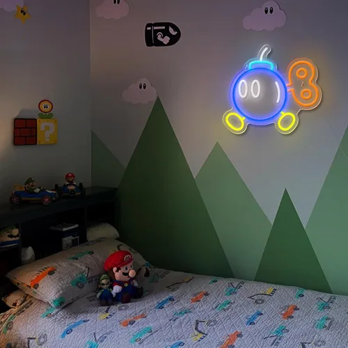 Vista 8 de Señal de Neón de Juegos para Decoración de Habitación de Juego, Luces de Neón de Anime Enchufables y Regulables con USB para Dormitorio de Niños