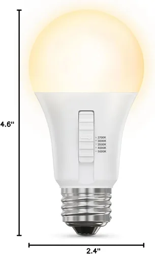 Vista 13 de Bombilla LED A19 de Feit Electric, equivalente a 100 W, no regulable, 5CCT, base media E26, CRI 90, 1500 lúmenes, blanco ajustable, vida útil