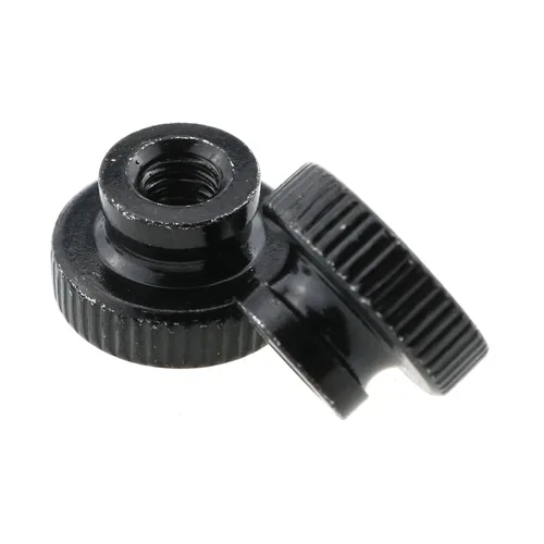 Vista 5 de MEETOOT Tuercas moleteadas M5 x 0.031 in de metal negro redondo pomos redondos tuercas de mano para piezas de impresora 3D