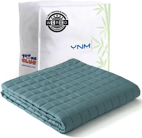 Vista 35 de YnM Manta con peso refrescante para adultos, manta pesada de 10 libras para una persona de 90 libras, perfecta para personas que duermen con calor