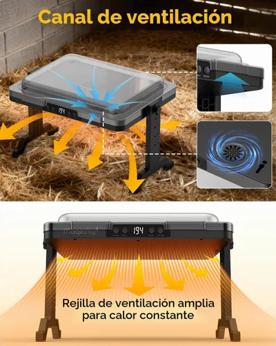 Vista 3 de Magicfly Placa de crianza para pollitos, calentador radiante inteligente