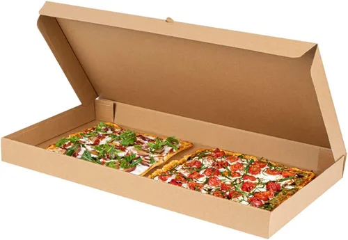 Vista 22 de Restaurantware - Cajas para pizza, 50 unidades, 14 x 7 x 1.5 pulgadas, embalaje de papel de cartón corrugado con bloqueo de pestañas, resistente a