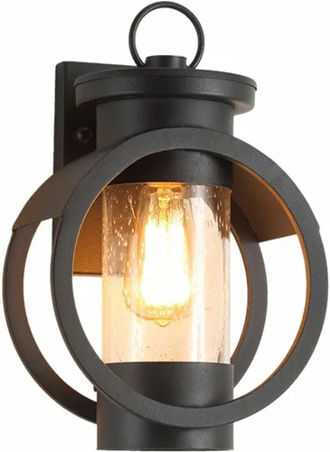 Vista 8 de Lámparas de pared para exteriores e interiores, faroles de pared impermeables para exteriores, iluminación de pared de vidrio transparente