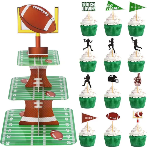 Vista 8 de BEISHIDA Soporte para cupcakes de dinosaurio de 3 niveles, decoración de fiesta, temática de dinosaurio, soporte para cupcakes, 12 piezas