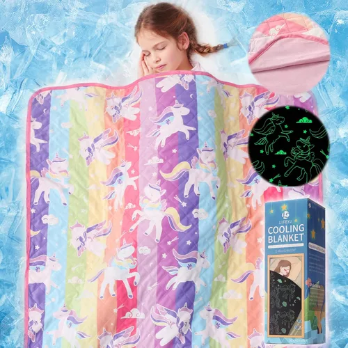 Vista 12 de LIFEYJ Manta que brilla en la oscuridad, regalos de unicornios para niñas, manta suave de 3, 4, 5, 6, 7, 8, 9, 10 años, juguetes para niñas de 6 a 8