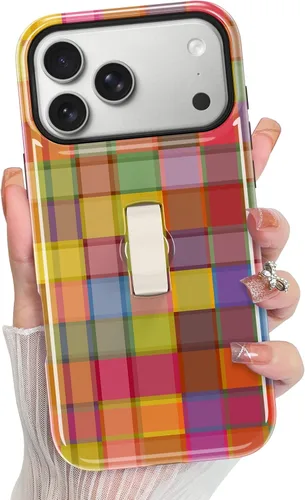 Vista 109 de KANGHAR Compatible con iPhone 17 Pro Case Spot Pattern - Negro Mancha rosada negra