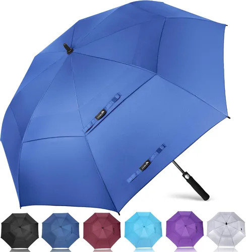 Vista 14 de ZOMAKE - Paraguas de golf a prueba de viento, extragrande, de gran tamaño, de doble dosel resistente para lluvia, juegos deportivos y carrito