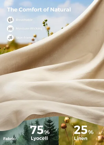 Vista 4 de Willit Pantalones de lino para mujer, pantalones palazzo de pierna ancha Khaki - Actualización