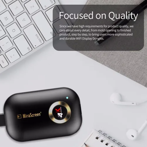 Vista 5 de SmartSee Receptor de pantalla inalámbrico HD 5G WiFi 4K 1080P Adaptador de espejo fundido para iPhone Mac iOS Android a TV proyector compatible