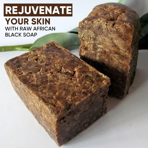 Vista 8 de HERBOGANIC Barra de jabón negro africano crudo Paquete de 1,16 oz 100% natural puro Producto de Ghana. El jabón negro es ideal para acné, eczema