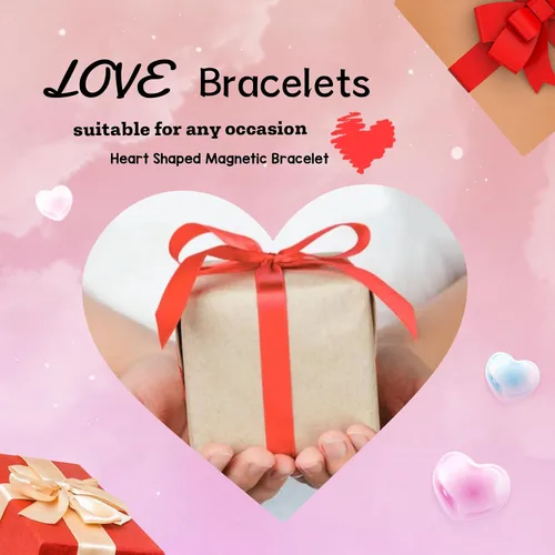 Vista 6 de Smilelife - Pulseras magnéticas de corazón de doble tamaño a juego para parejas, mejores amigos y familia - Regalos perfectos para padres e hija