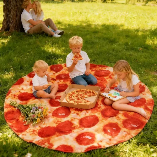 Vista 5 de Pepperoni - Manta de pizza para baby shower, elefante blanco, regalos para niños, mantas envolventes para niños y niñas, para fiestas, novedosas