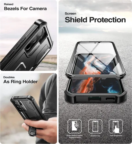 Vista 7 de Dexnor Funda de cuerpo completo para Samsung Galaxy S22 5G/6.1 pulgadas, marco frontal extra, protección de grado militar, protector de pantalla