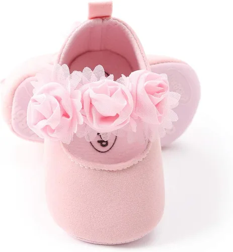 Vista 6 de ENERCAKE Zapatos de bebé para niña suela suave floral recién nacido Mary Jane zapatos planos para bautizo zapatos