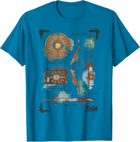 Vista 5 de Zelda Breath of The Wild Link Inventory - Camiseta gráfica Gris Oscuro