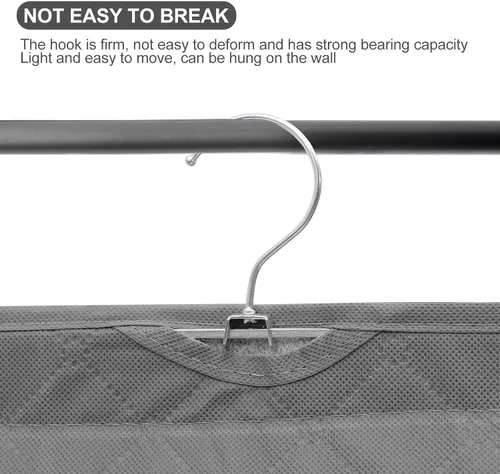 Vista 9 de COHEALI Wall Hanging Storage Bag with Sturdy Hook, Nonwoven Mesh Shelves