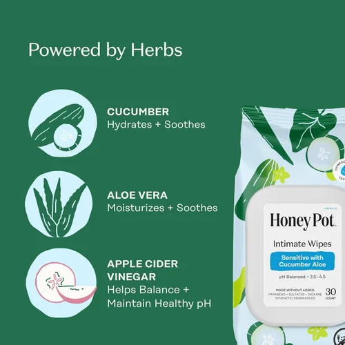 Vista 7 de The Honey Pot Company - Paquete de lavado femenino y toallitas femeninas - Incluye lavado femenino de pH Balance y toallitas para mujer - Productos
