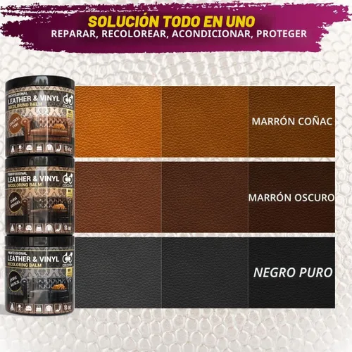 Vista 5 de COCONIX - Bálsamo recolorante de cuero negro puro y restaurador de color de vinilo para sofás