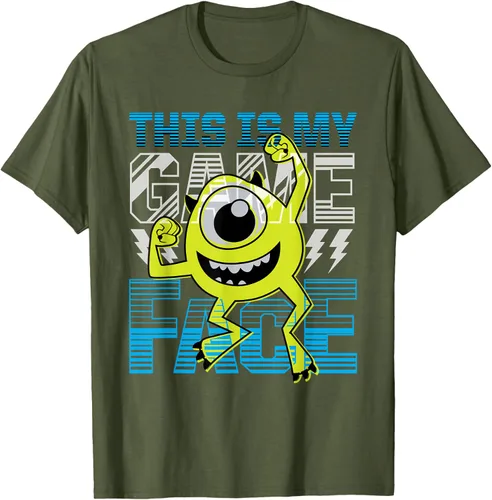 Vista 51 de Disney Pixar Monsters Inc. Mike Wazowski Game Face Camiseta Negro