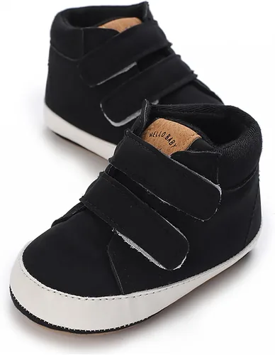 Vista 5 de SOFMUO Zapatos deportivos para bebés, niños y niñas, de piel sintética, antideslizantes, suela de goma suave, botines de vestir para niños pequeños