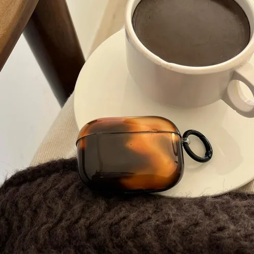 Vista 2 de Linda funda para AirPod 1/2 generación con cerradura, diseño de tortuga vintage con diseño de animal retro y elegante diseño de leopardo brillante