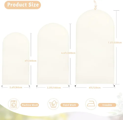 Vista 79 de Baby Blue Arch Backdrop Cover, 6FT Spandex Fitted Wedding Arch Stand Covers Round Top Chiara Backdrop Cover for Birthday Party Ceremony Banquet Azul