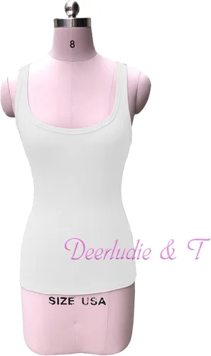 Vista 3 de Deerludie & T Camiseta sin mangas acanalada con cuello redondo para mujer, corte bajo, color liso, sexy, de verano, camisetas Henley