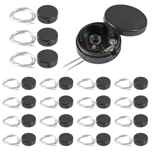 Vista 7 de Alinan 20 cables tipo plomo 2 x 3 V CR2032 moneda botón celda batería caso con interruptor de encendido/apagado, soporte de batería CR2032 titular