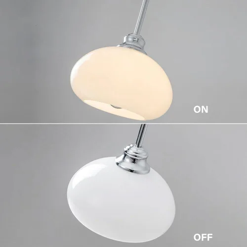 Vista 6 de Luces colgantes modernas de mediados de siglo, lámpara colgante con pantalla de vidrio blanco lechoso retro nórdico, lámpara colgante colgante